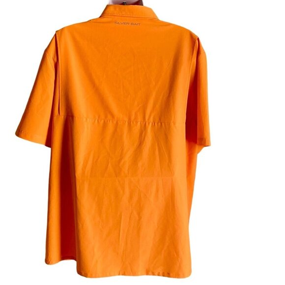 Silver Bait Orange Outdoor Short Sleeve Button Down Shirt Vented Back 2XLT NEW - Picture 6 of 7